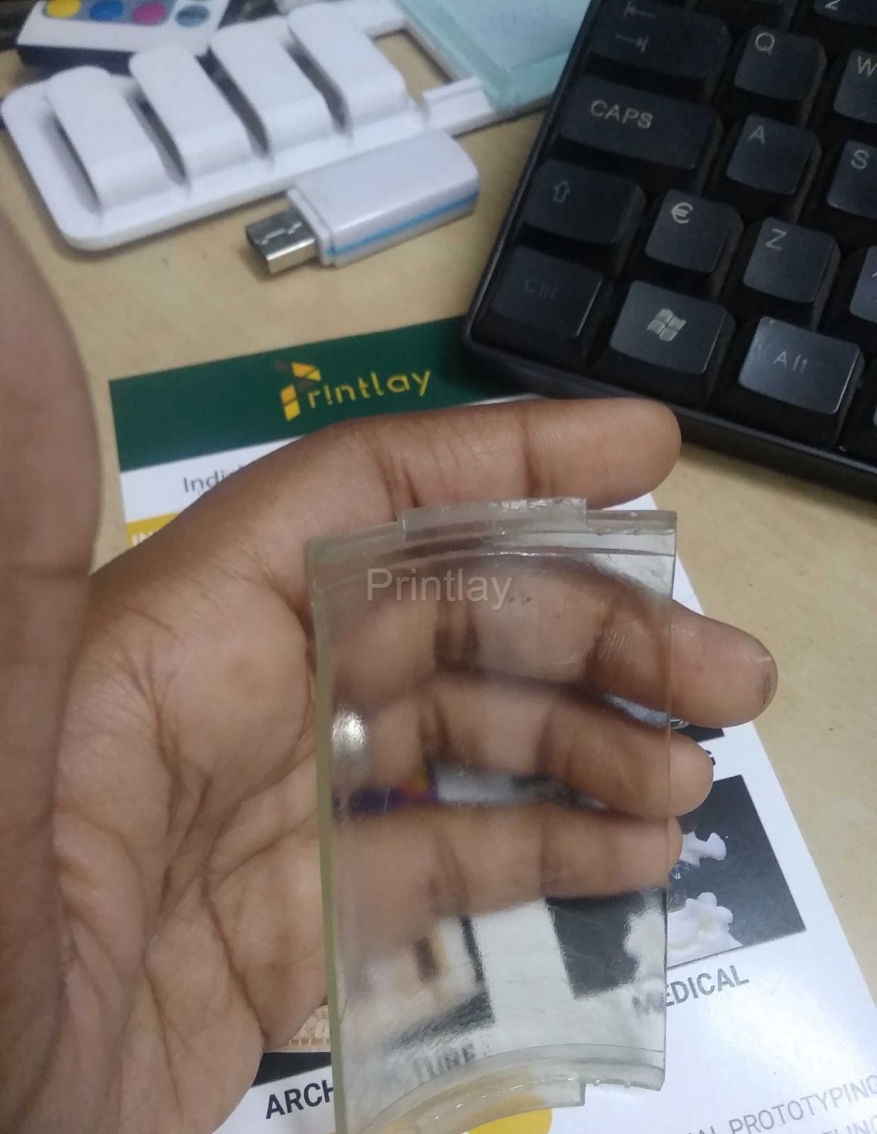 Transparent 3D printed prototype
